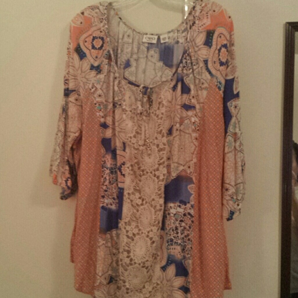 Plus size multi color blouse